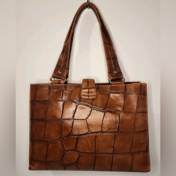 Dooney&Bourke Genuine Italian Leather Croc Embossed Pembrook AmelieTote Handbag - Picture 2 of 15